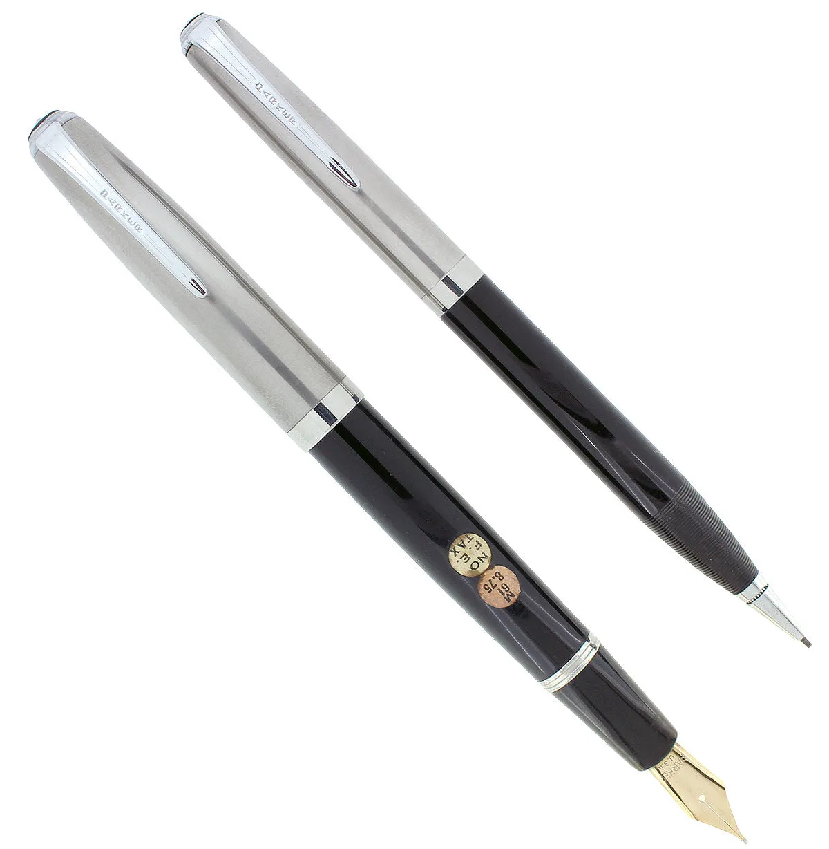 1947 PARKER VS "VACUMATIC SUCCESSOR" FOUNTAIN PEN & PENCIL SET STICKERED MINT