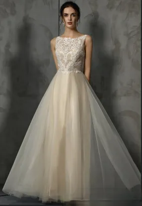 A-Line Bridal Gown With Delicate Applique