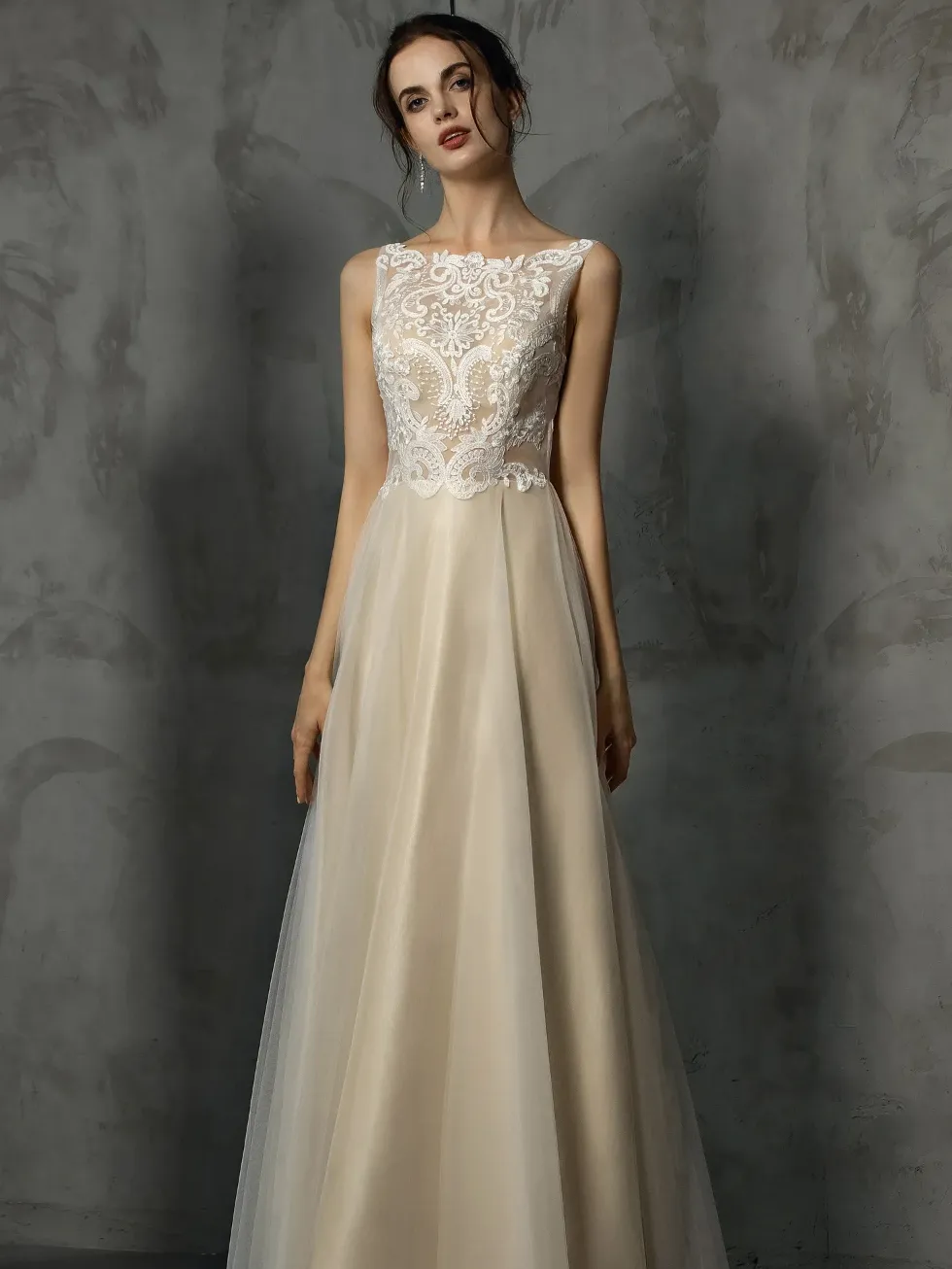 A-Line Bridal Gown With Delicate Applique