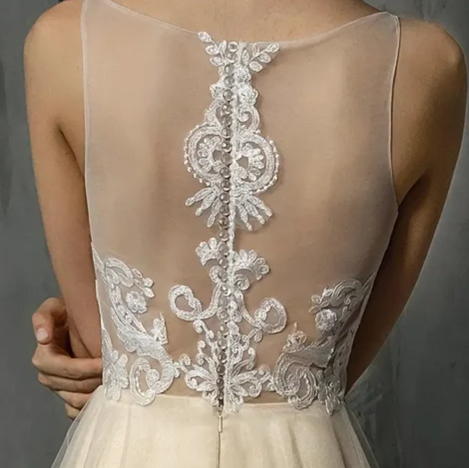 A-Line Bridal Gown With Delicate Applique