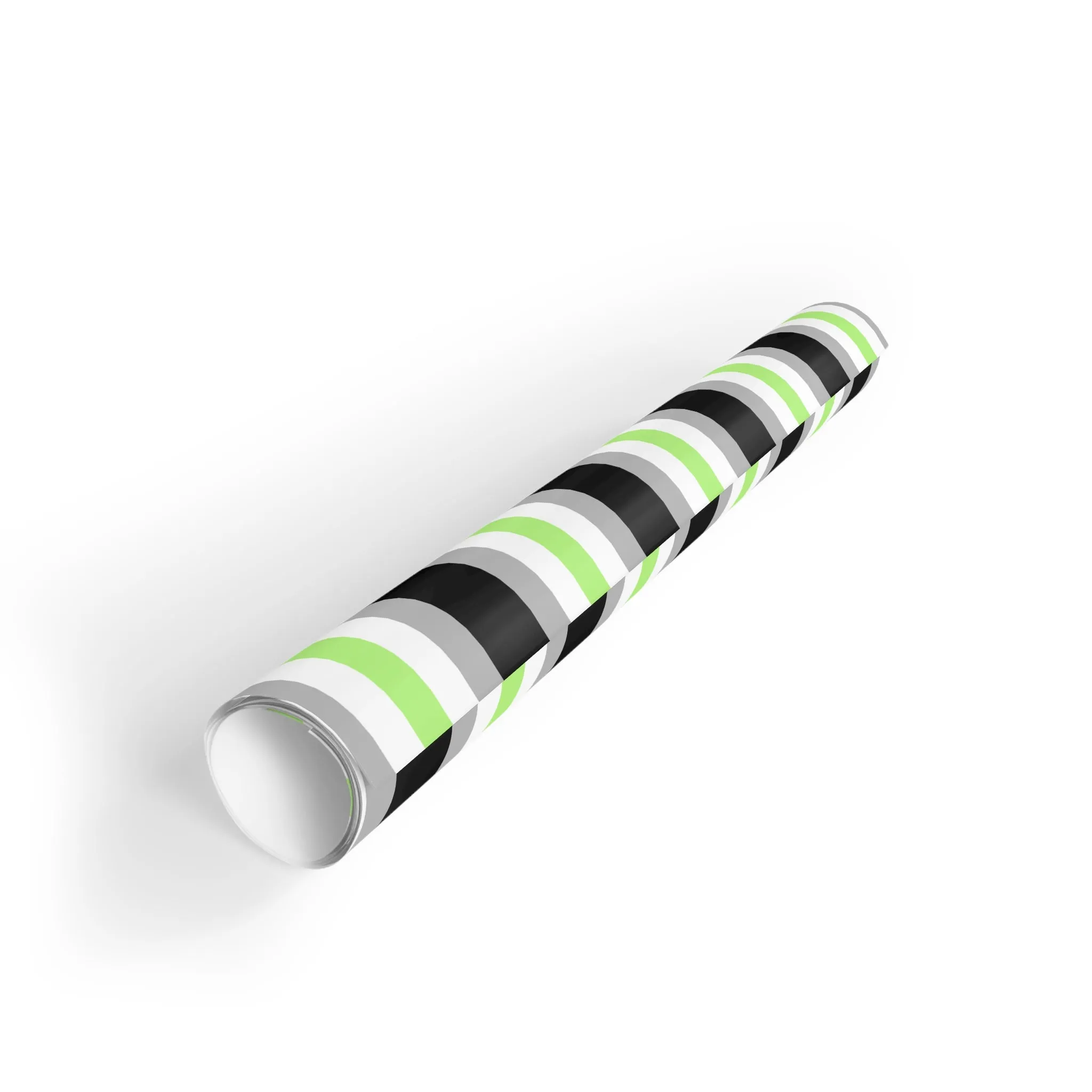 Agender Pride Gift Wrapping Paper Roll - Black, Green & White