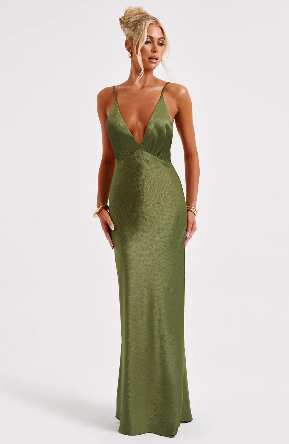 Anja Maxi Graceful Dress - Khaki