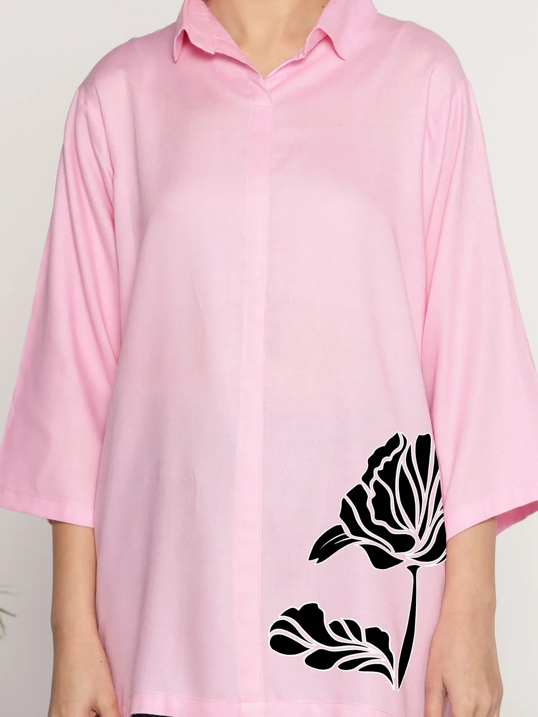 BabyPink Rayon ShirtTop - Acuablanca