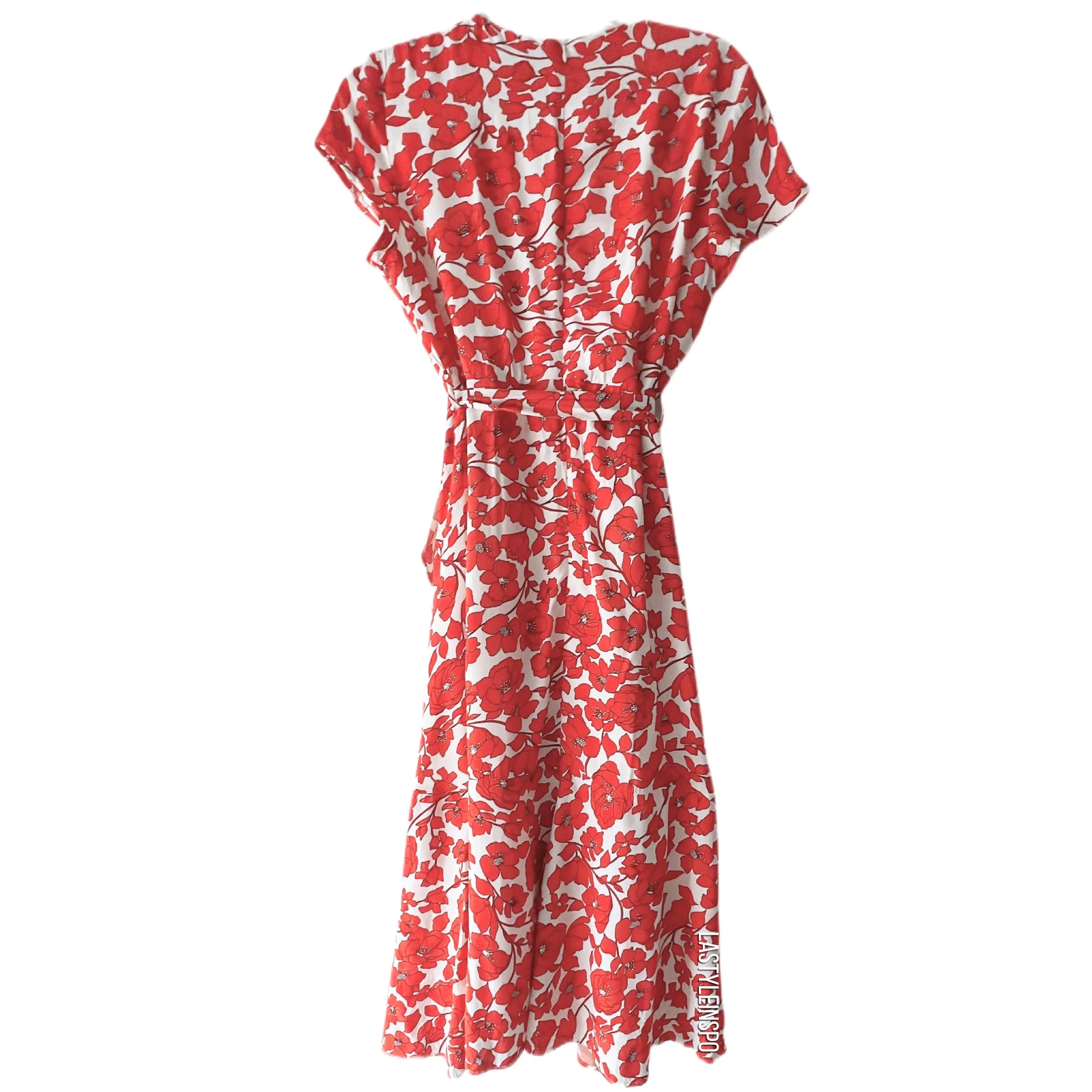 Bardot Floral White Red Dress Size Medium