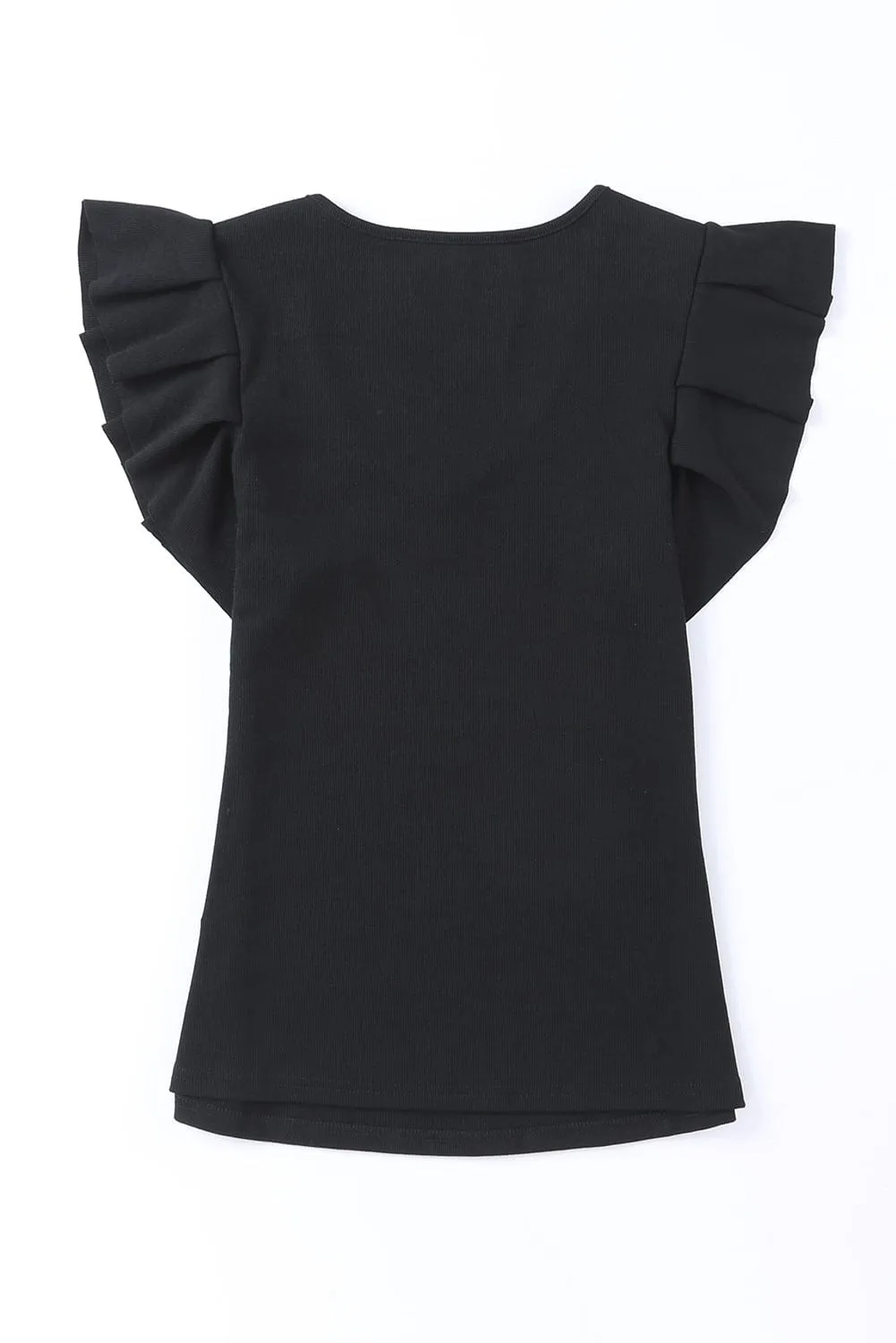 Basic Black Top with Sheer Detail