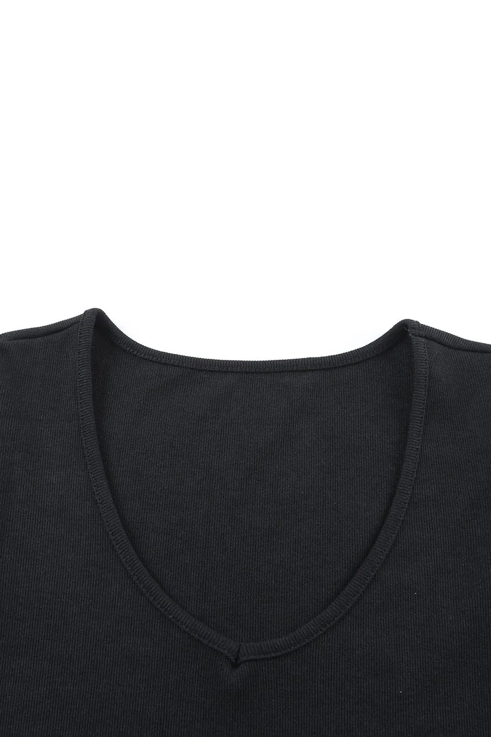 Basic Black Top with Sheer Detail