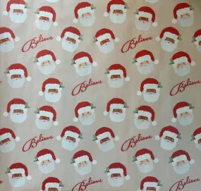 Beige Jolly Santa GIFT WRAP