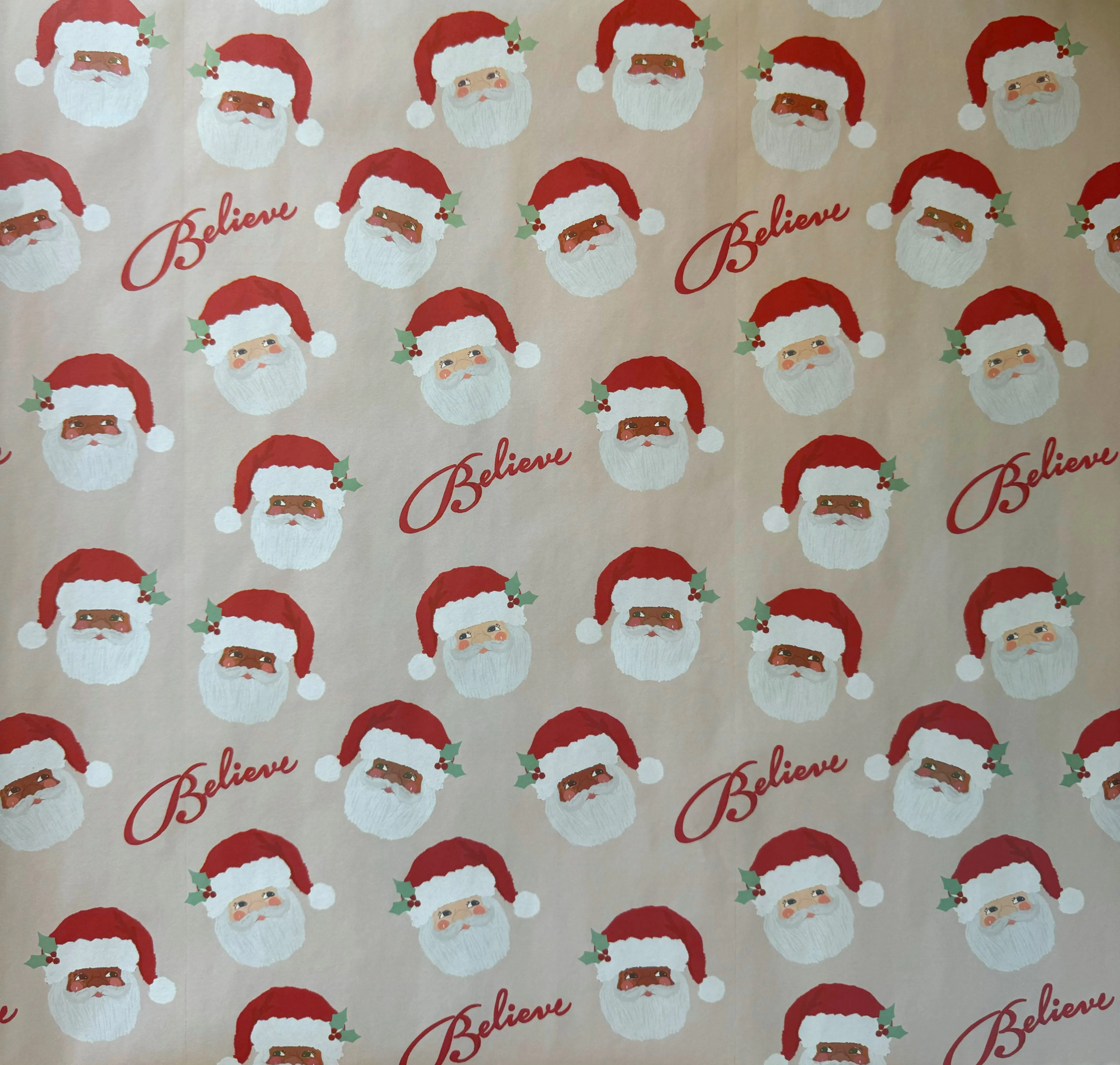 Beige Jolly Santa GIFT WRAP