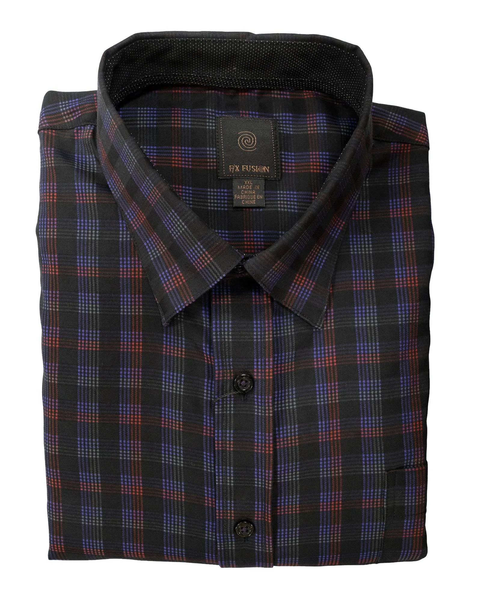 Black Multi-Colored Grid Sport Shirt