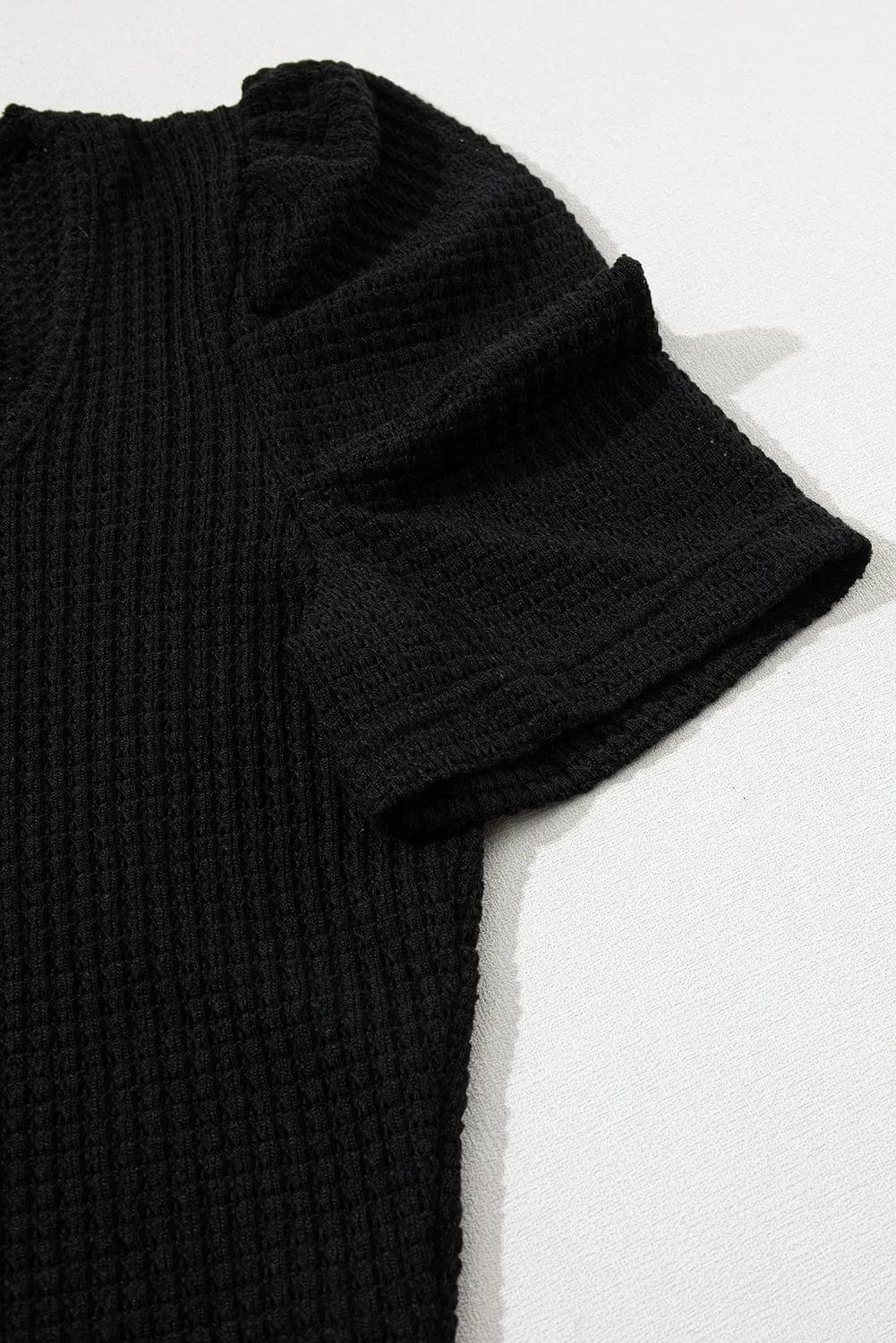 Black T-Shirt With Puff Sleeves