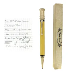 C1927 PARKER DUOFOLD SENIOR MANDARIN YELLOW PENCIL NEAR MINT W/BOX