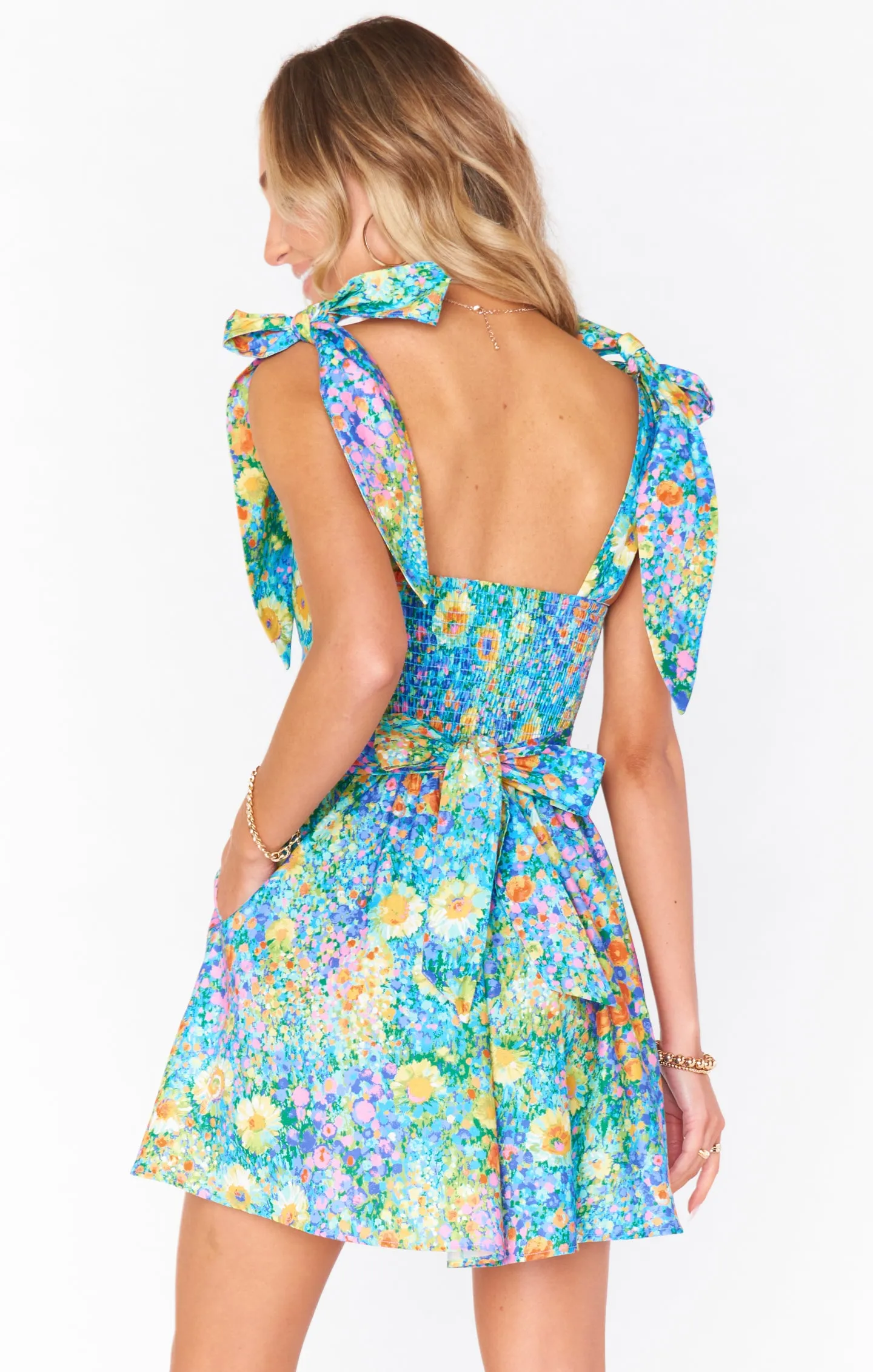 Claire Mini Dress ~ Painterly Petals