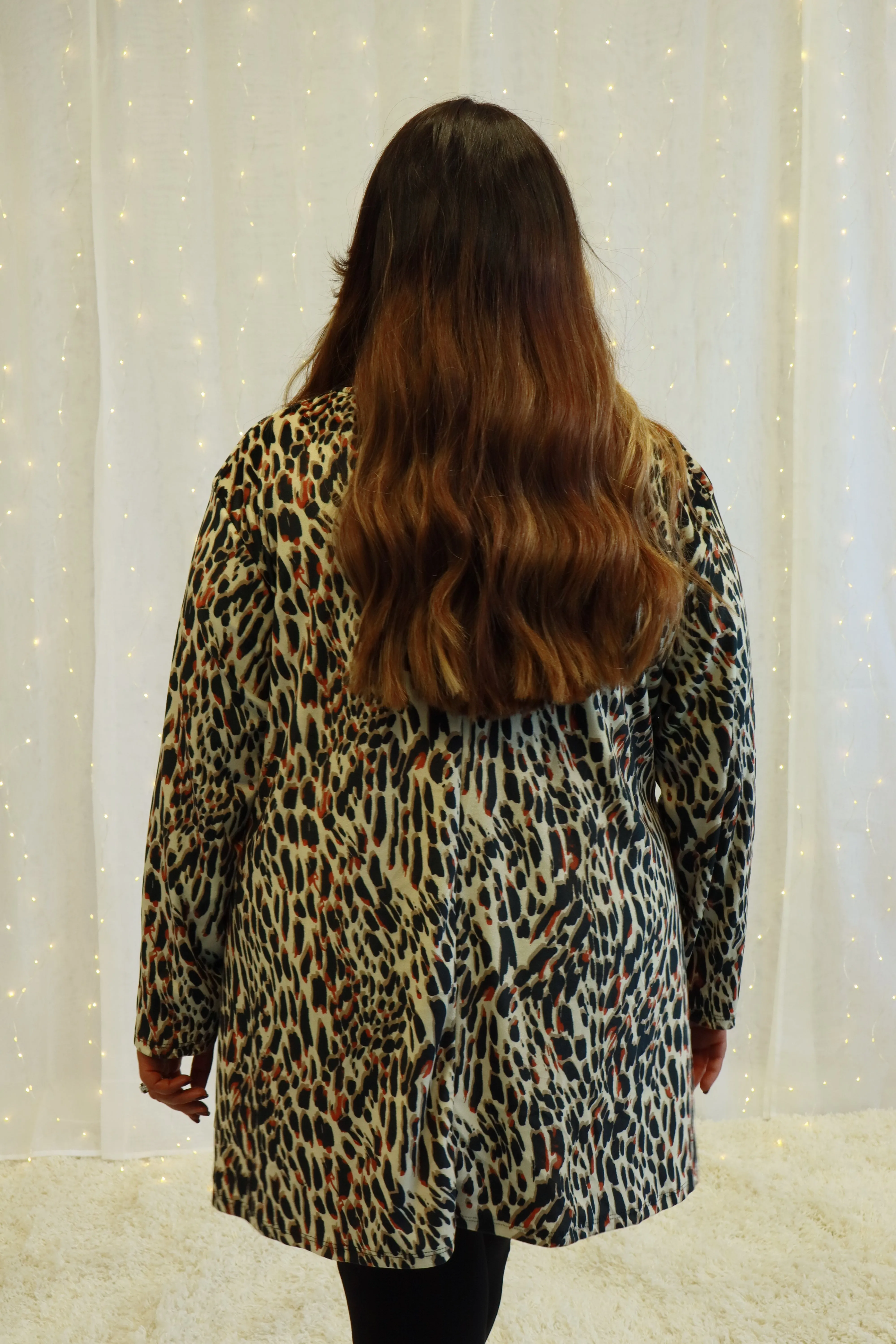 Claudia Blouse in Black and Cream Leopard