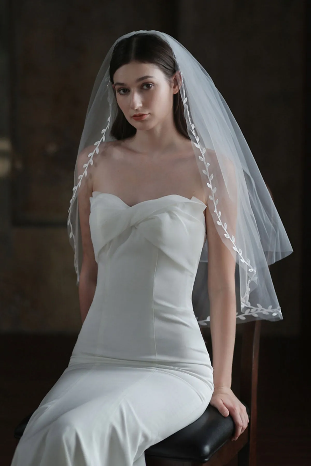 Delicate Leaf Wedding Bridal Veils