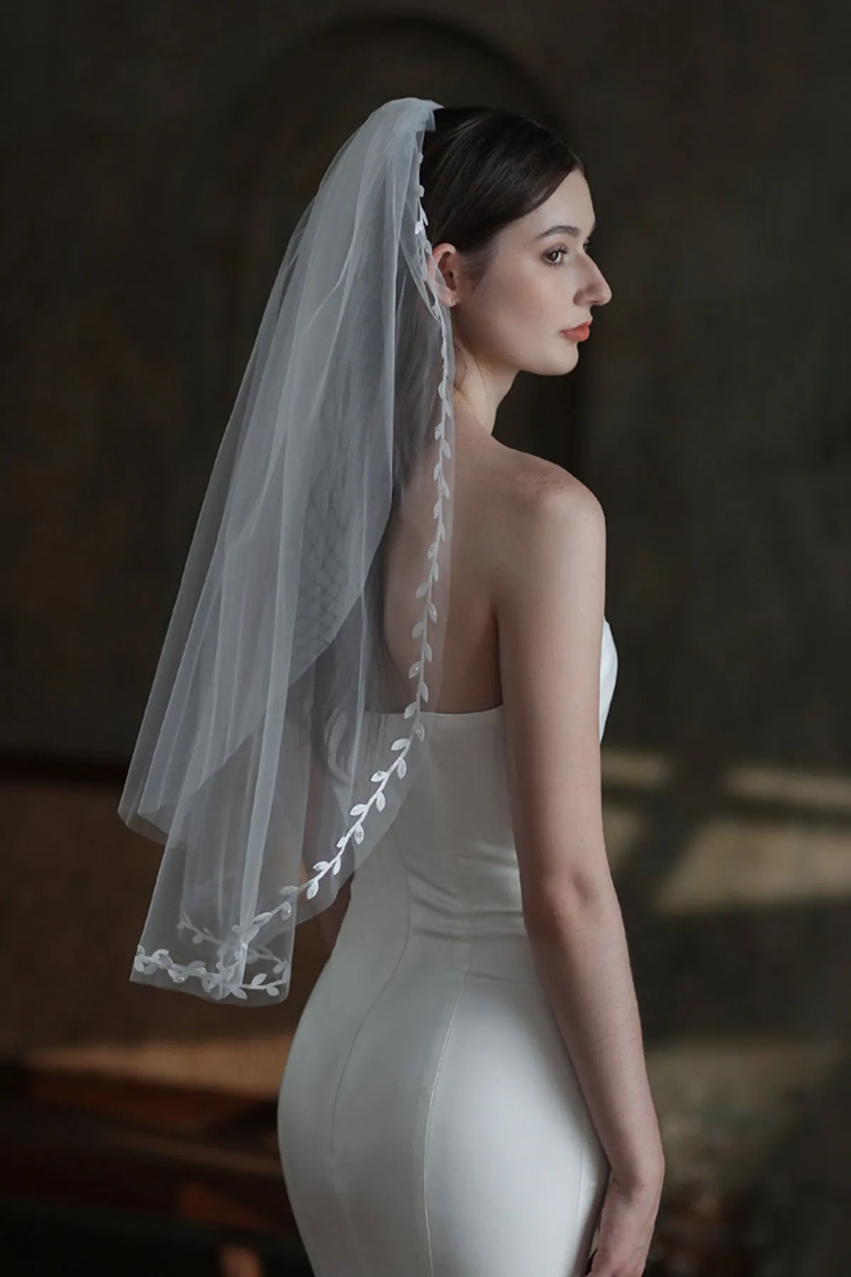 Delicate Leaf Wedding Bridal Veils