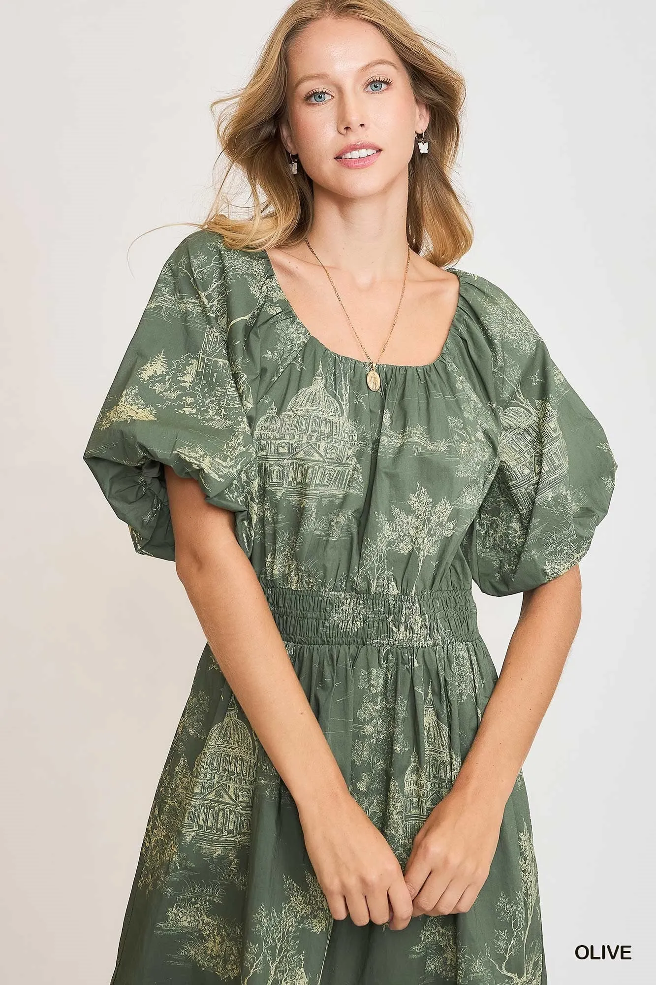 Dress - Landscape Toile - Olive