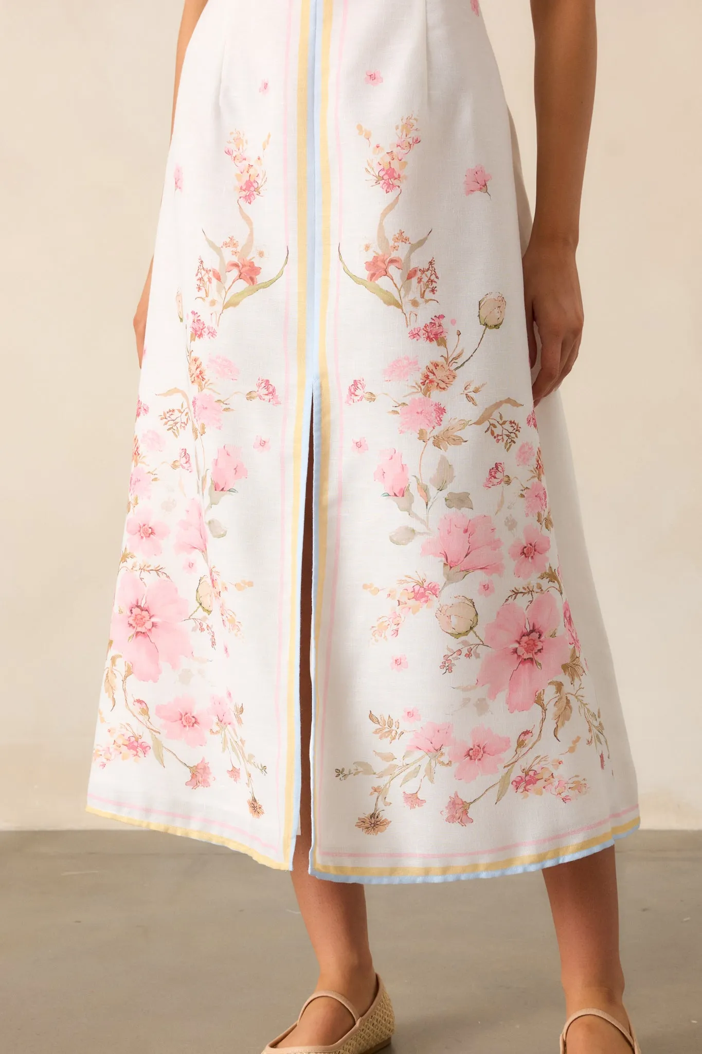 Enchanted Bloom Ivory Multi Floral Midi Dress