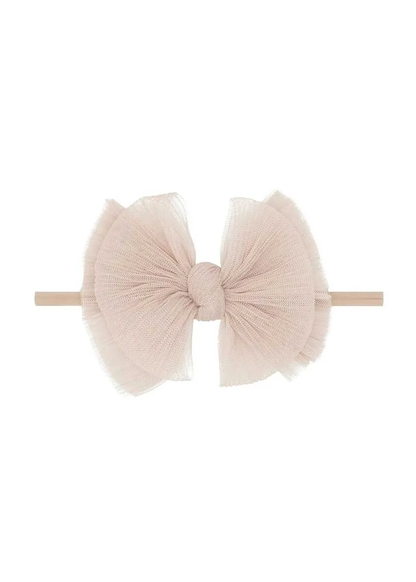 Fab Skinny Tulle Headband - Pleated Blush