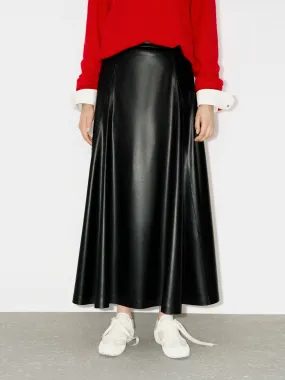 Faux Leather Midi Skirt