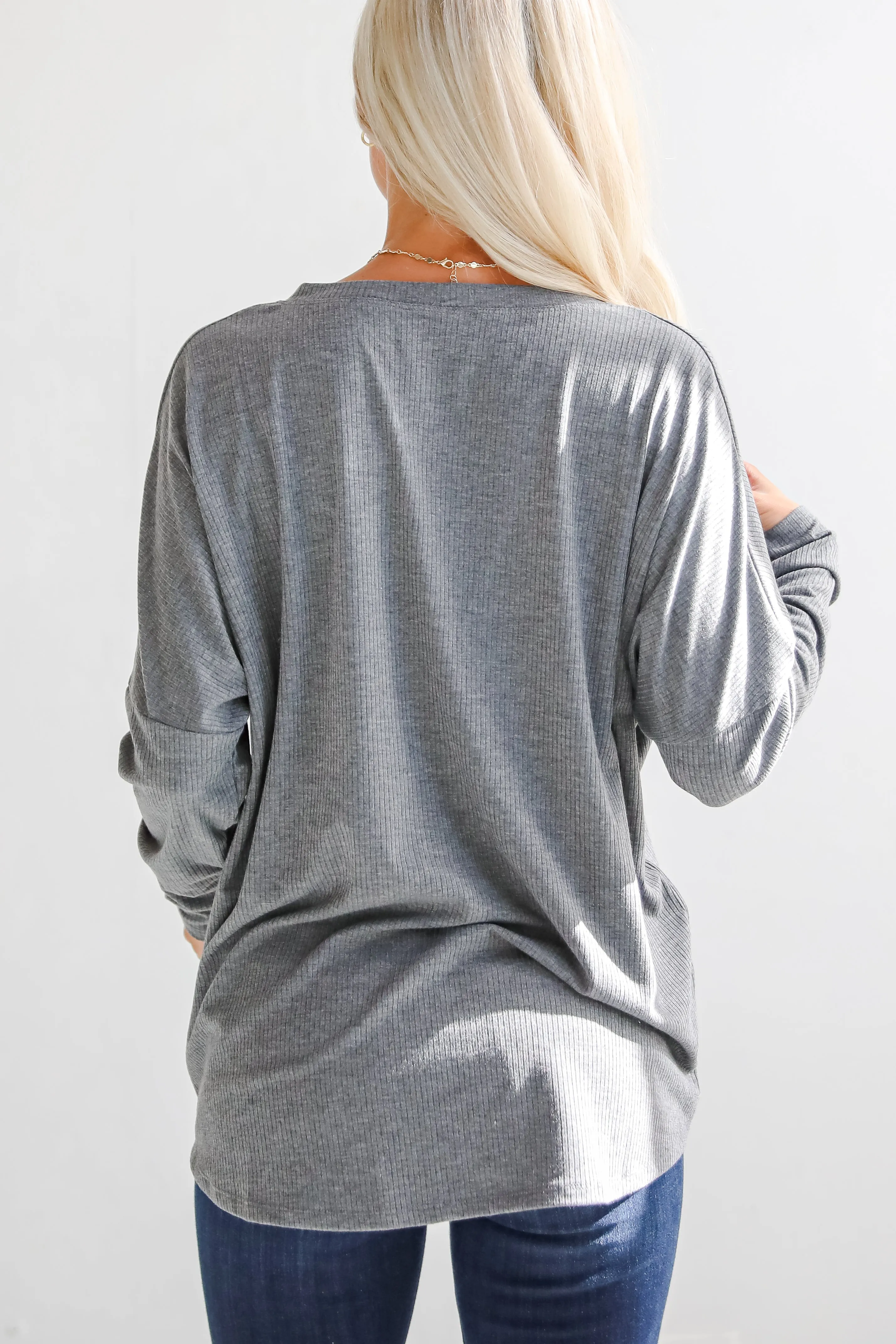 FINAL SALE - Cozy Classic Ribbed Knit Button Front Top