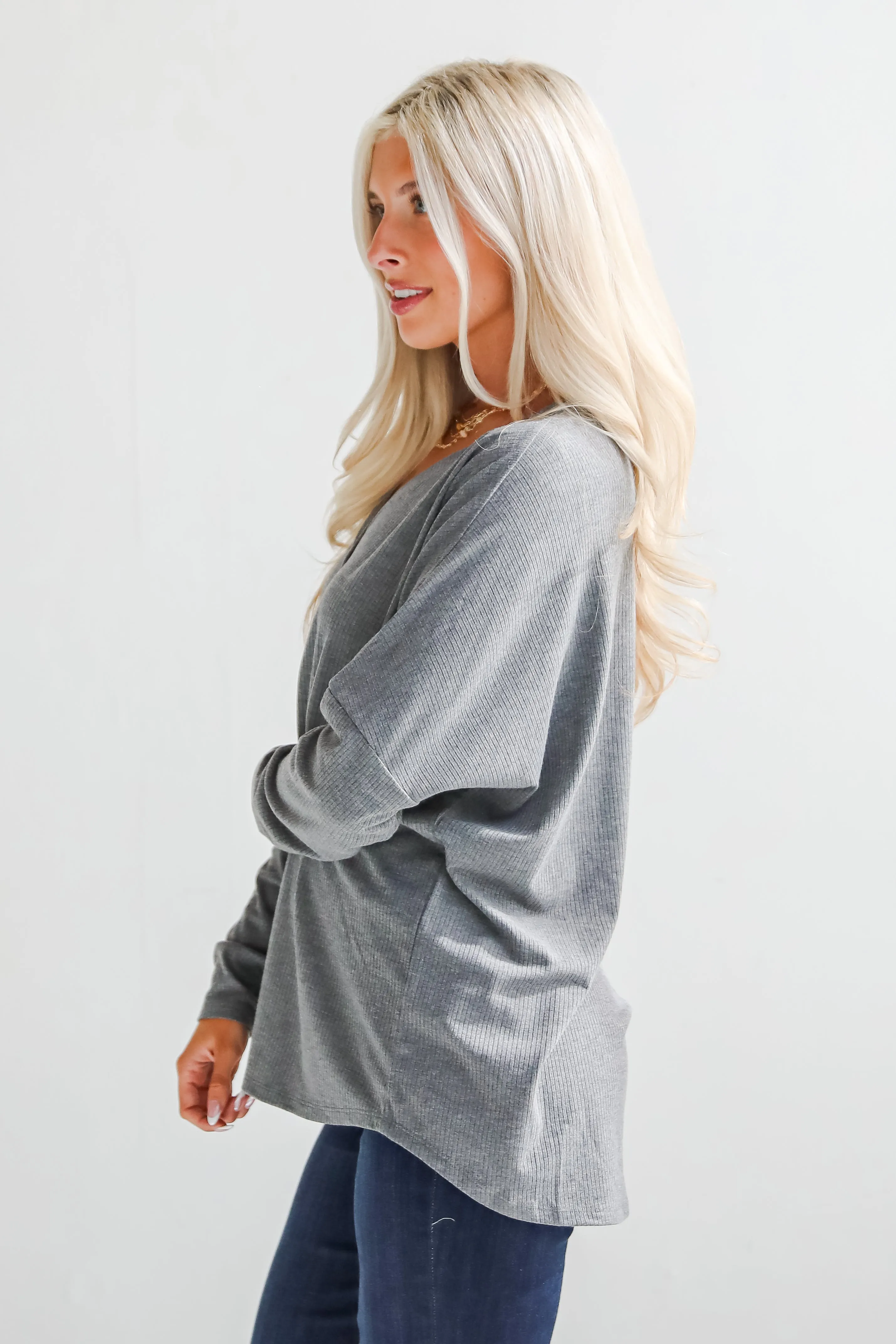 FINAL SALE - Cozy Classic Ribbed Knit Button Front Top