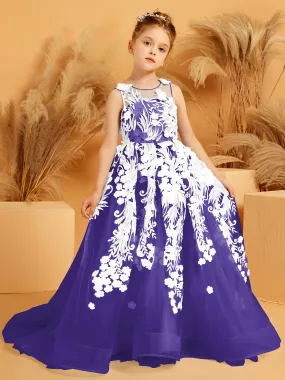 Floral Appliqued Tulle Ball-Gown with 3D Butterfly Accents Regency