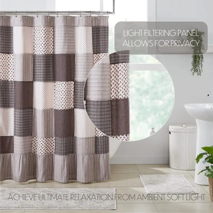 Florette Patchwork Ruffled Shower Curtain French Country Charm