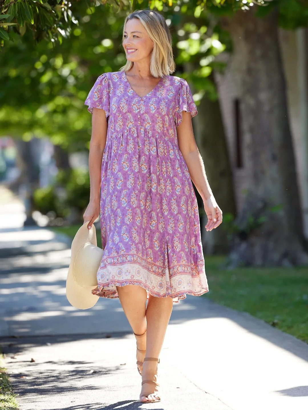 Flounce Dress - Mauve 27332-S