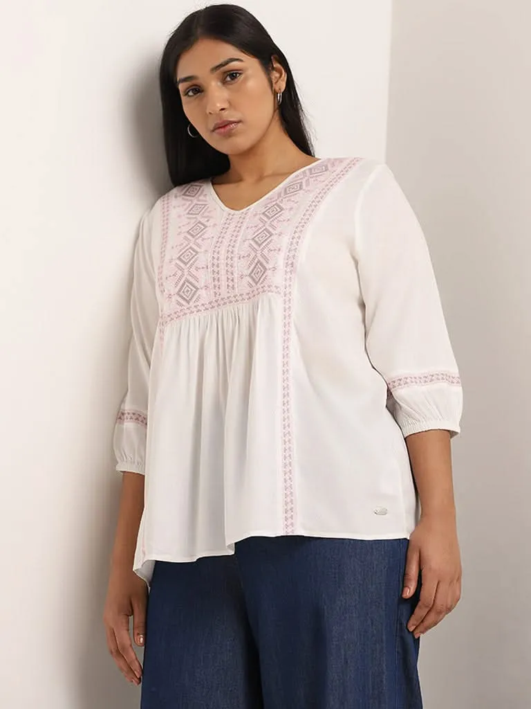 Gia White Embroidered Blouse