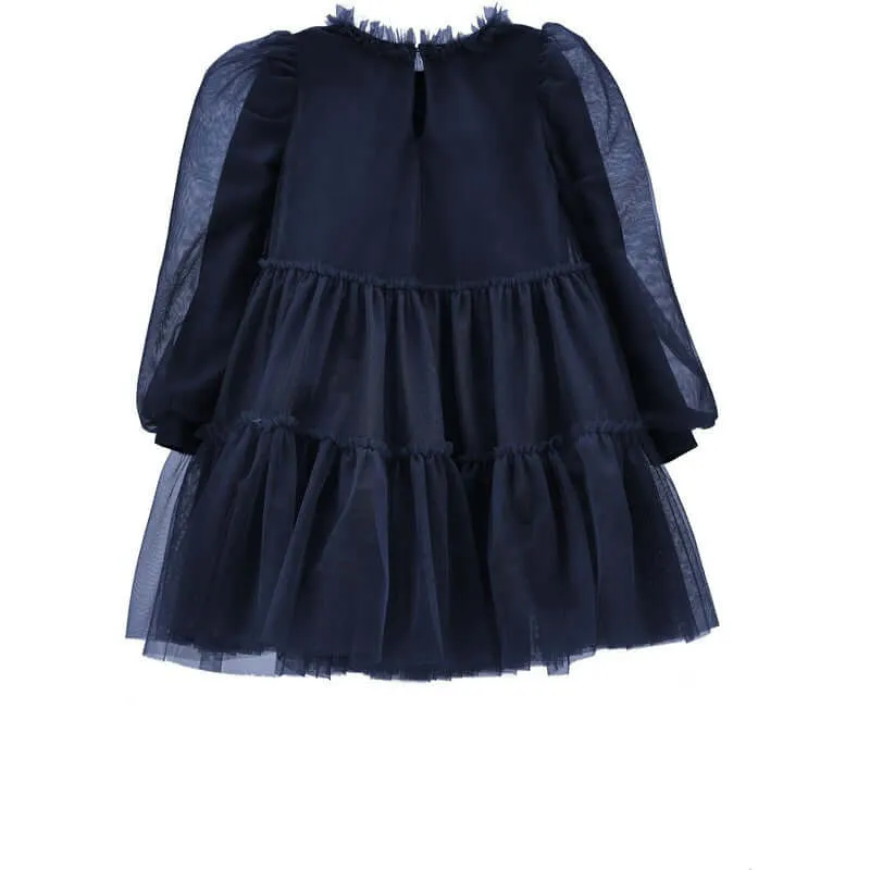 Girls Navy Tulle Dress