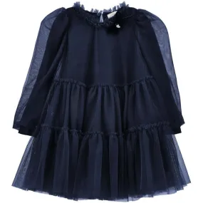 Girls Navy Tulle Dress