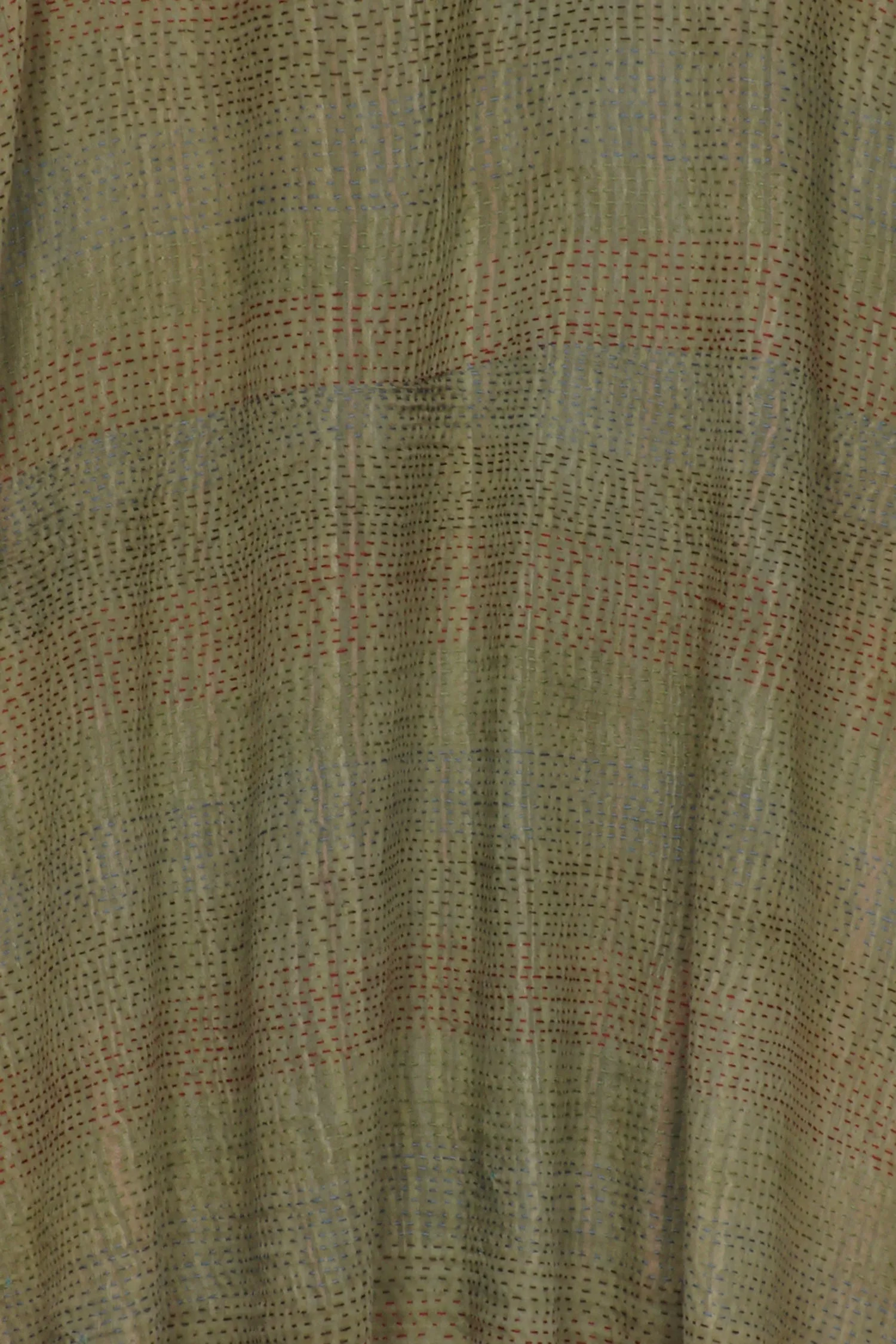 GREEN STRIPE W VINTAGE BACKING KANTHA A-LINE JKT - gt2003-grn -