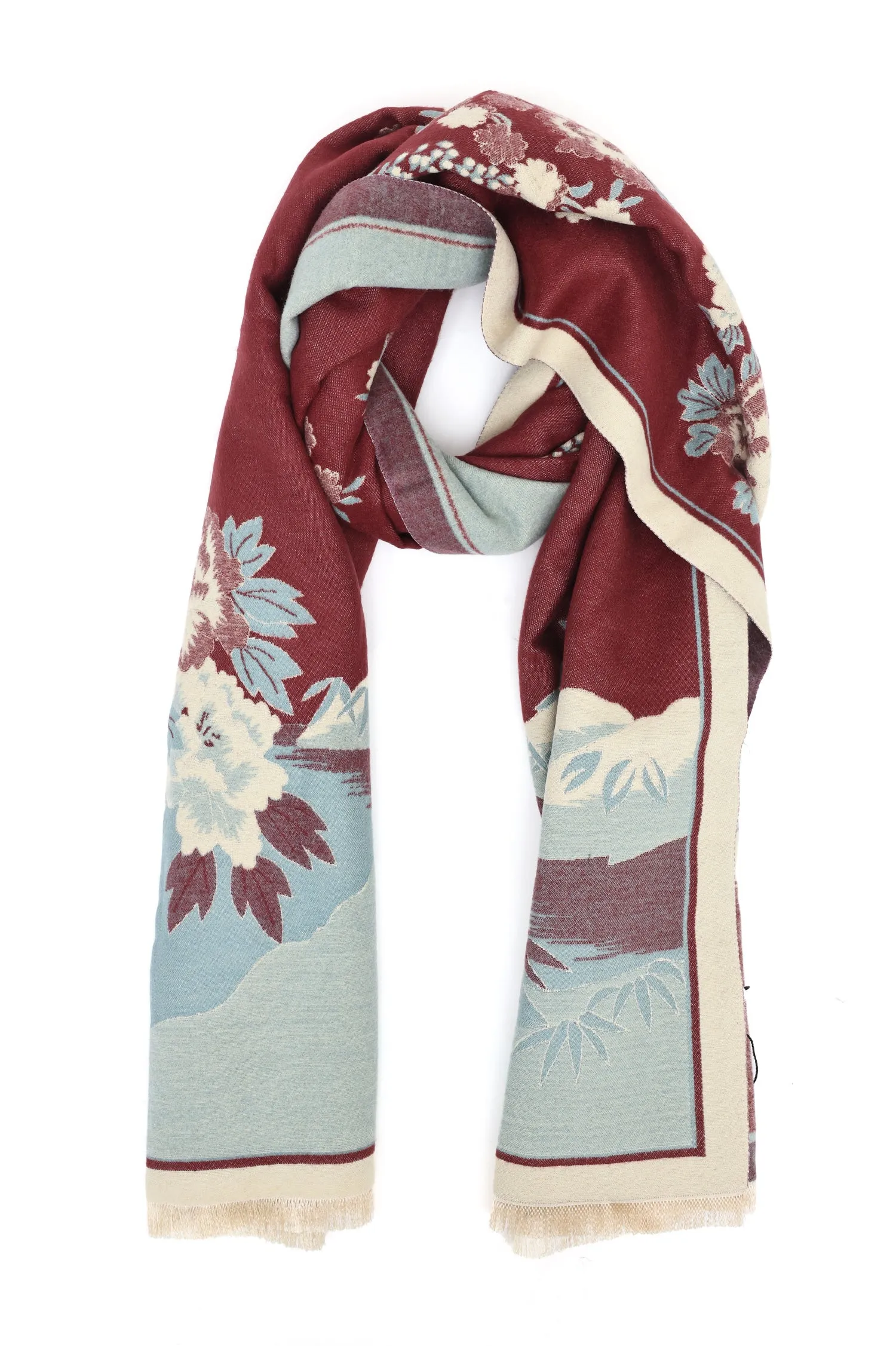 HERITAGE BLOOM WRAP-MAROON