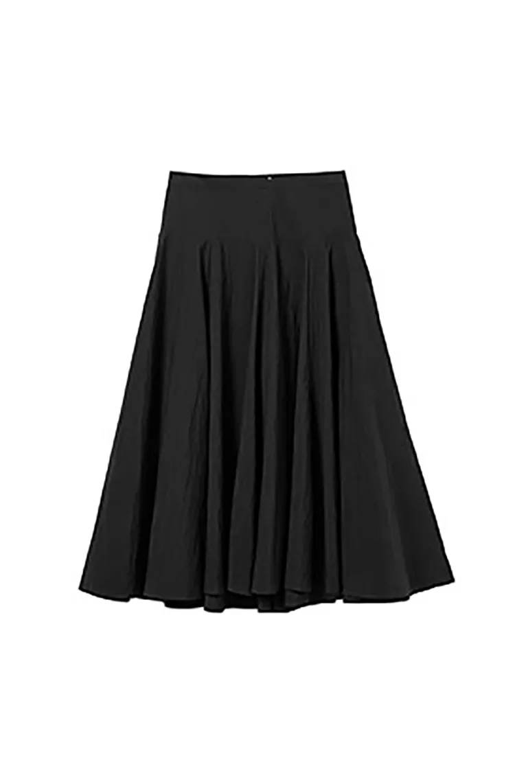 High-Waisted Tencel White Midi Skirt with Wide Waistband