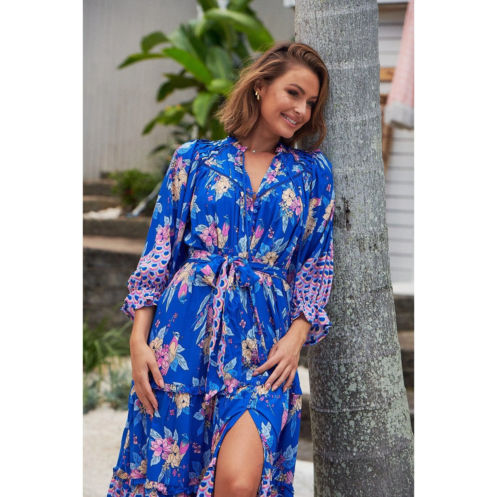 JAASE Seashore Print Briana Midi Dress