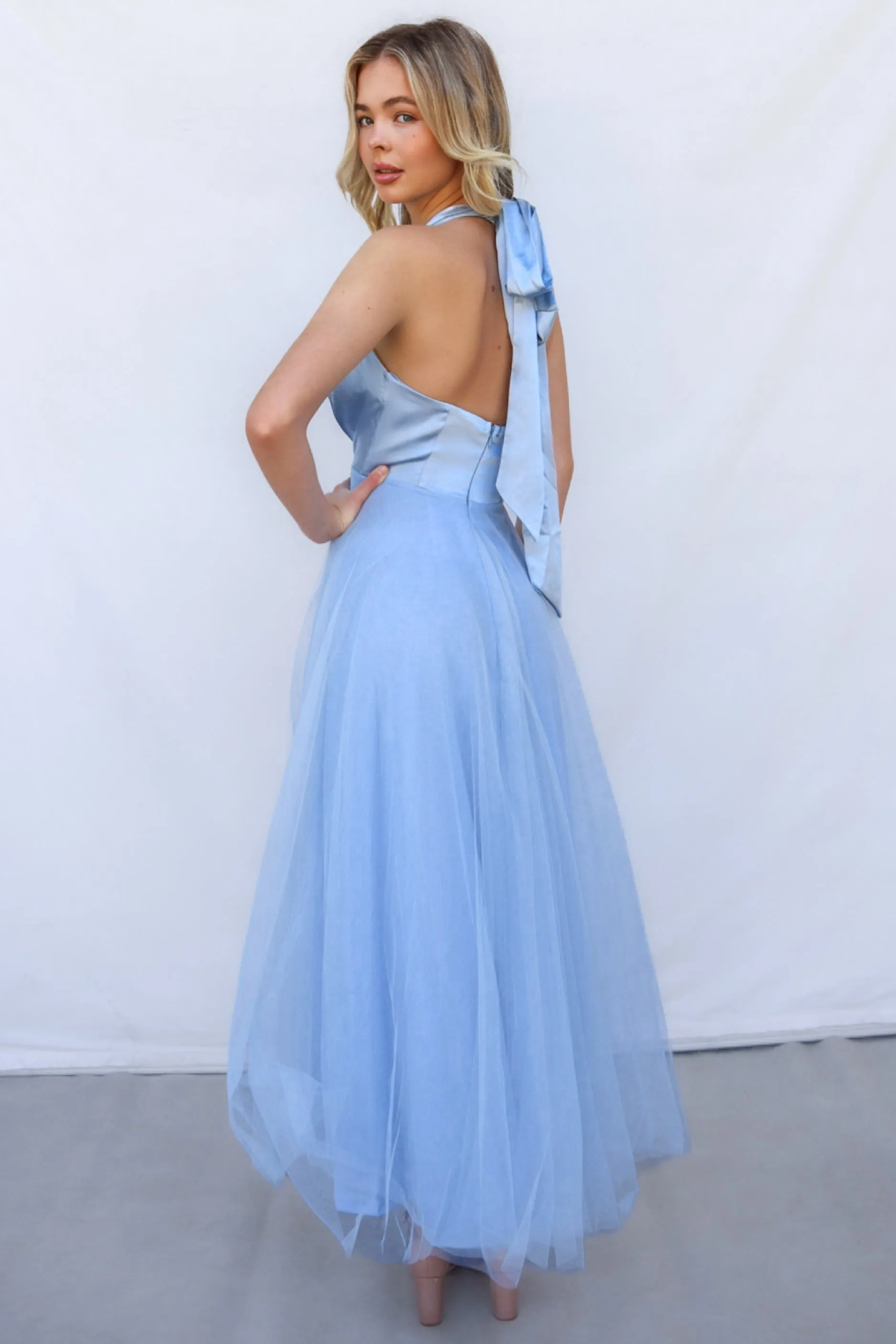 Jovanni Tulle Midi - Blue