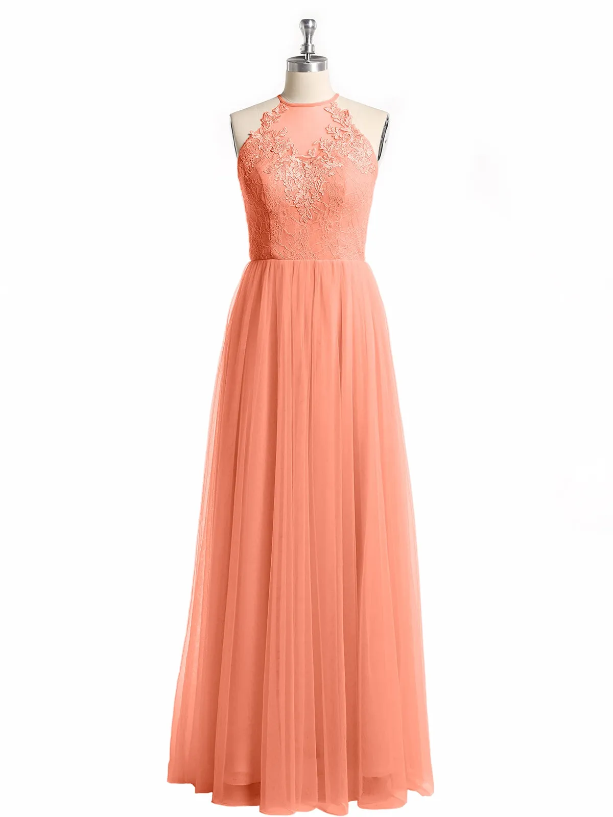 Lace Bodice and Tulle Skirt Long Dresses-Sunset Plus Size