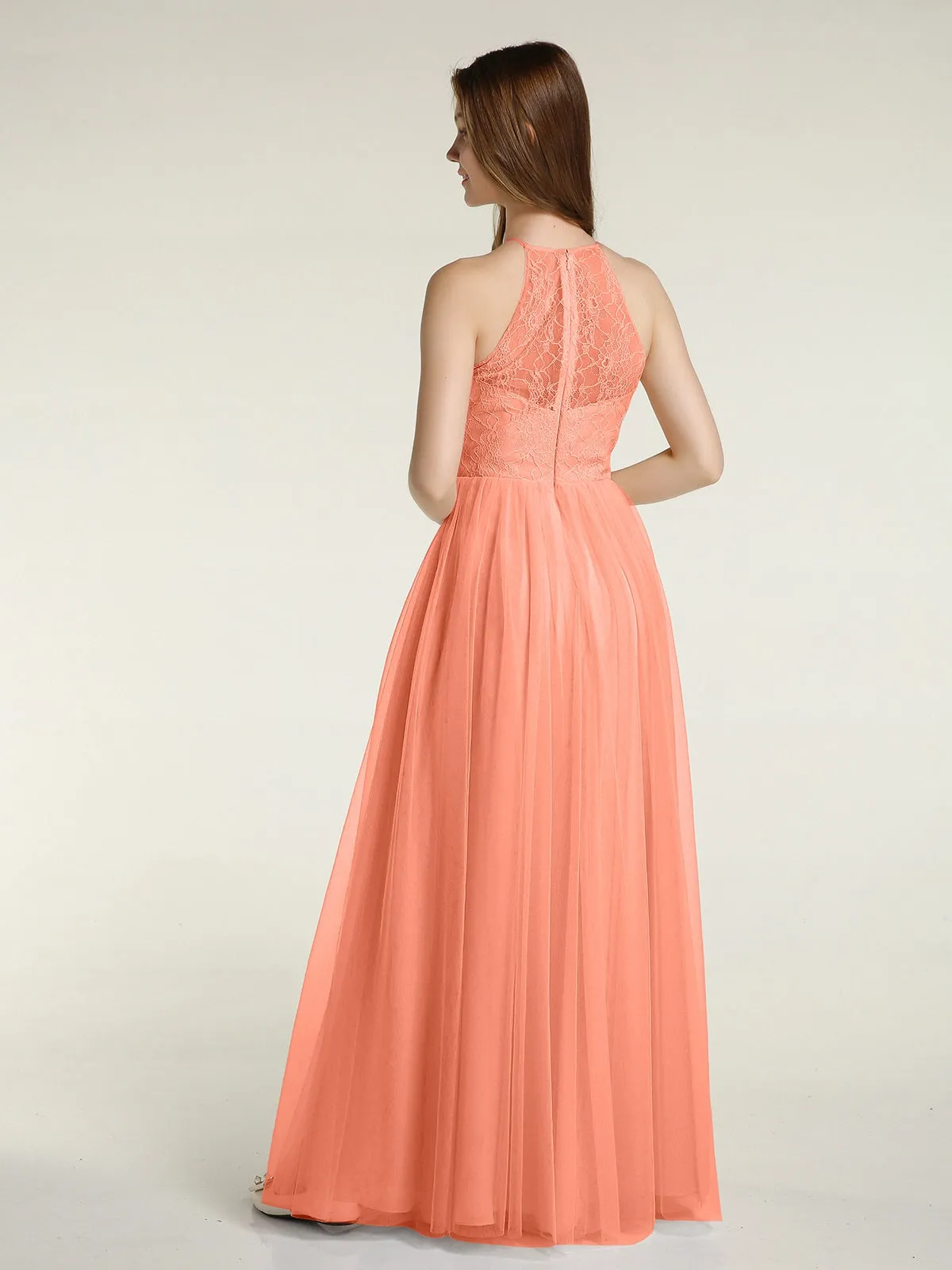 Lace Bodice and Tulle Skirt Long Dresses-Sunset Plus Size