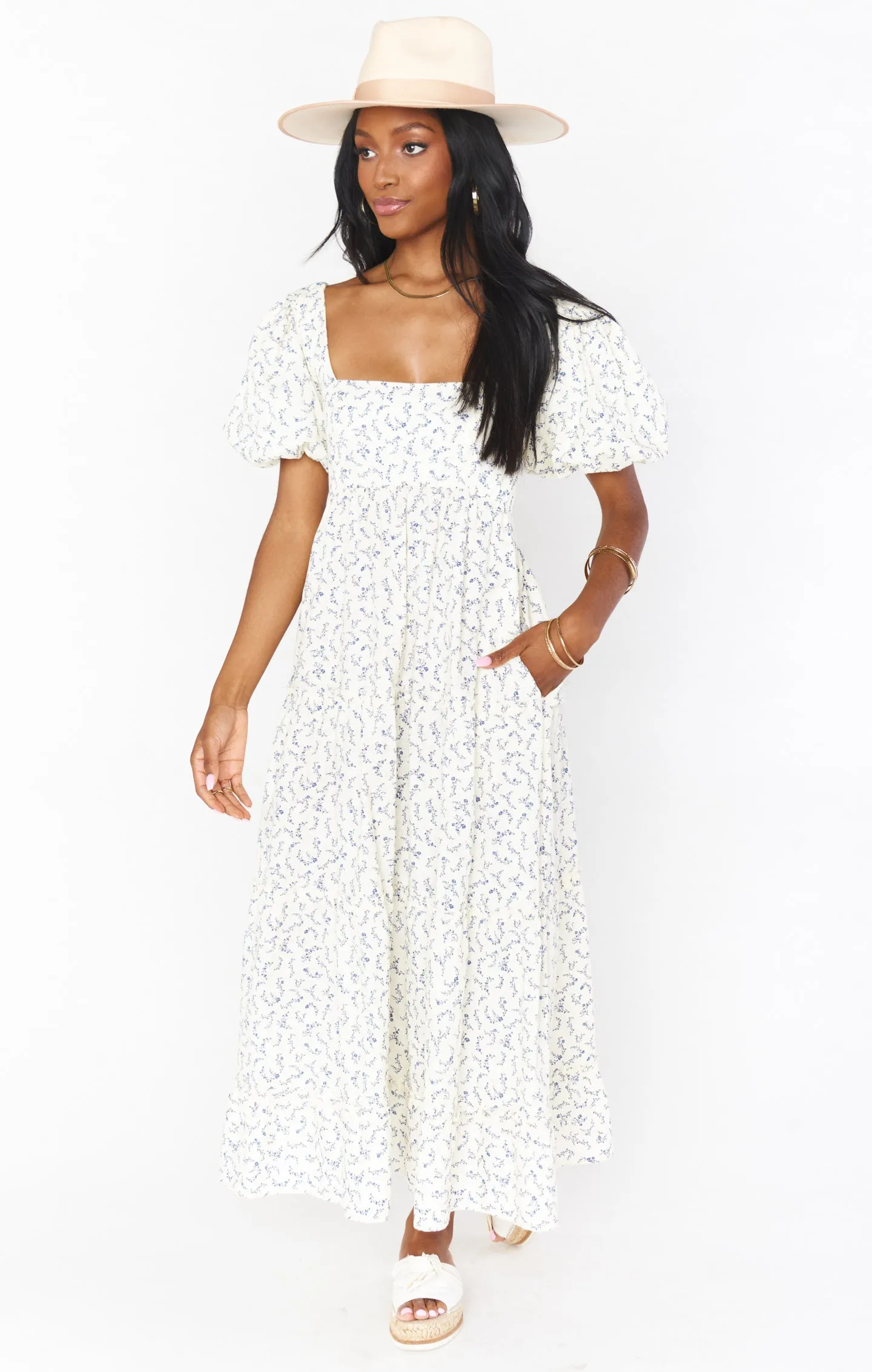 Linds Midi Dress ~ Cornflower Blues