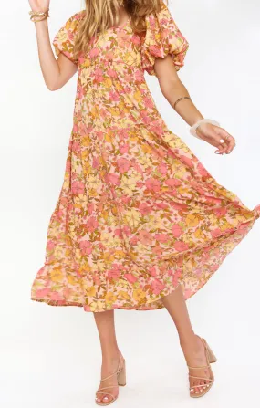 Linds Midi Dress ~ Pretty Poppy