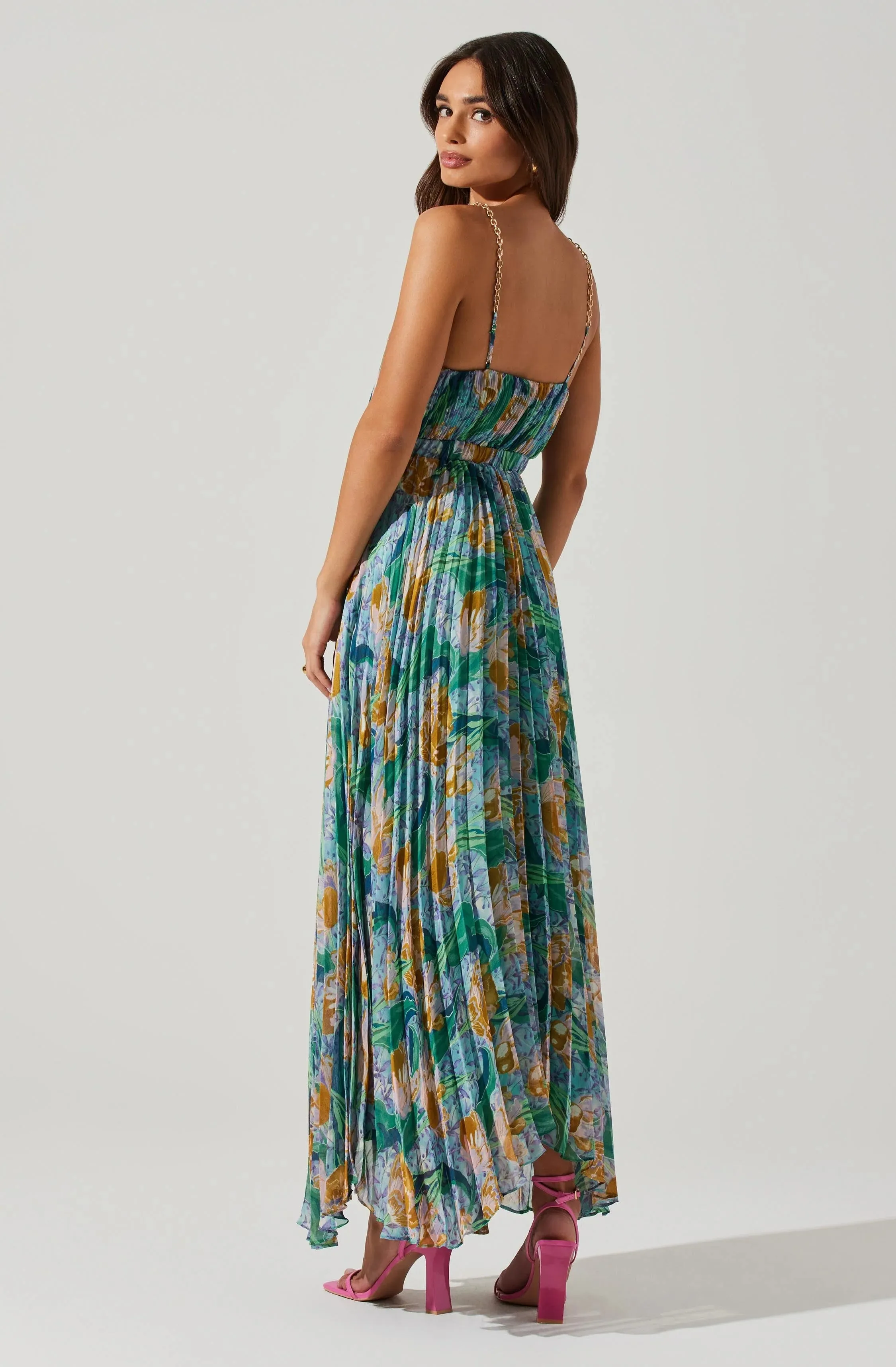 Loralee Pleated Floral Dress -  FINAL SALE