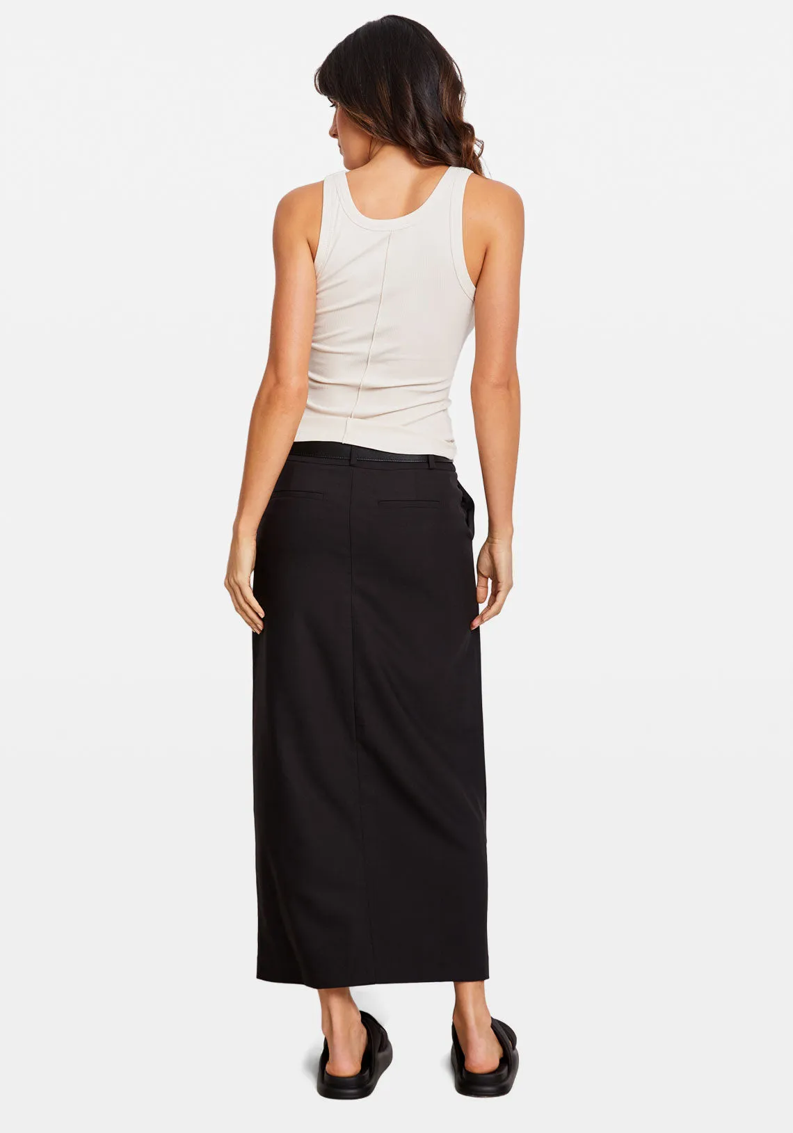 LOW RISE TAILORED MAXI SKIRT