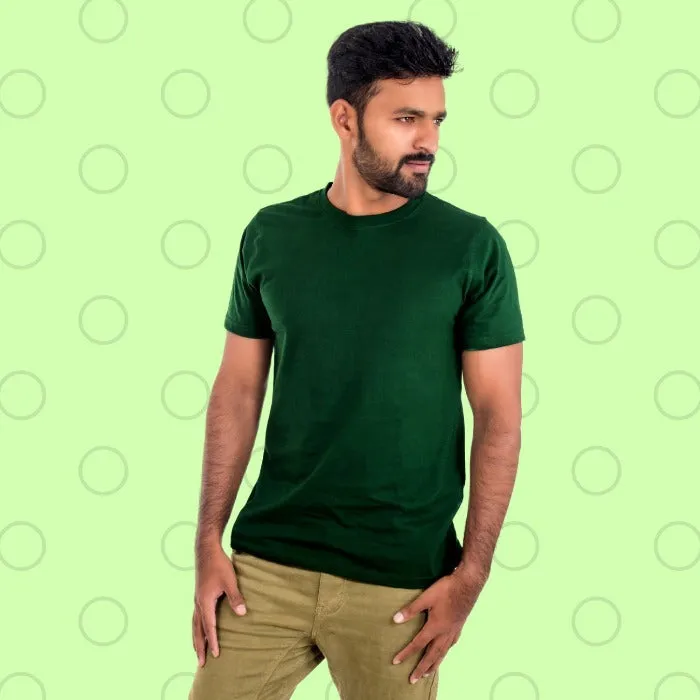 Men's Plain T-Shirt Bottle Green