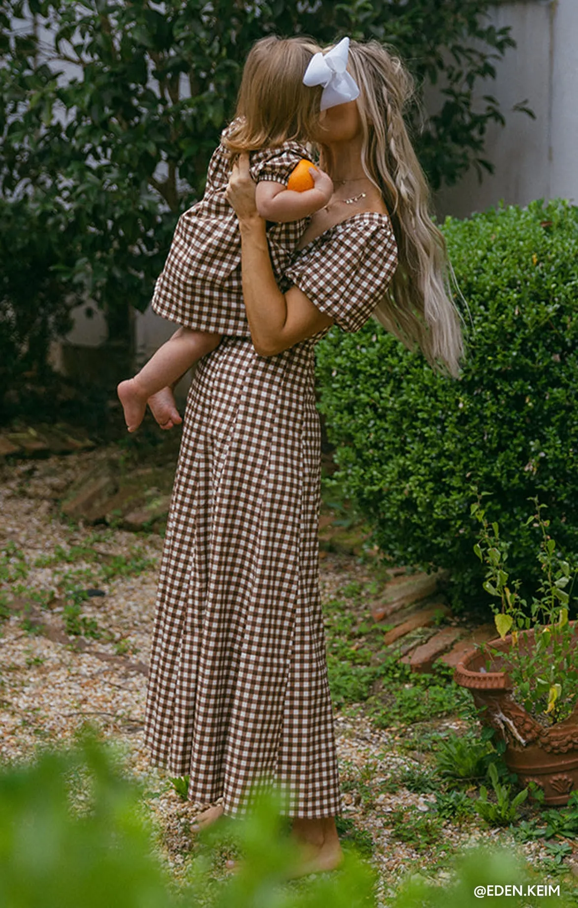 Mia Midi Dress ~ Brown Gingham