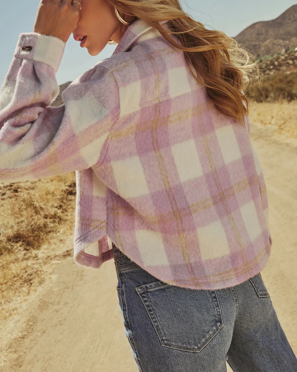 Moirah Cropped Plaid Jacket