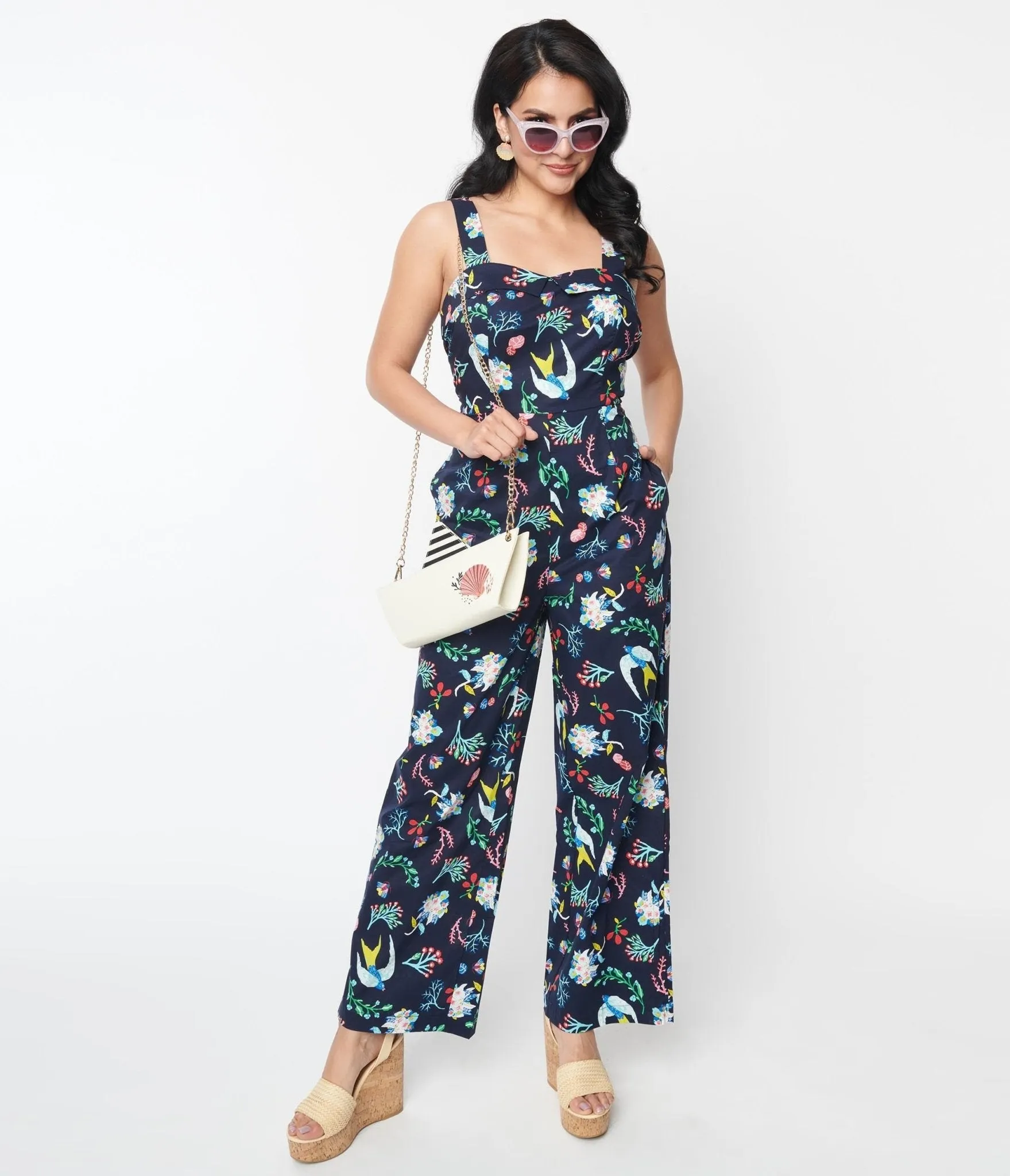 Navy Blue Under the Sea Jumpsuit