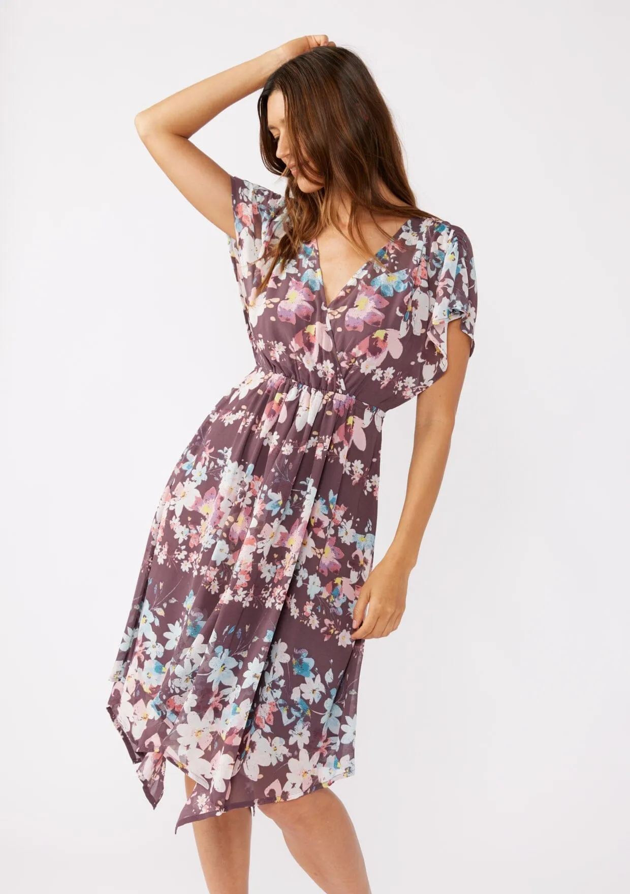 Nocturnal Petal Midi Dress