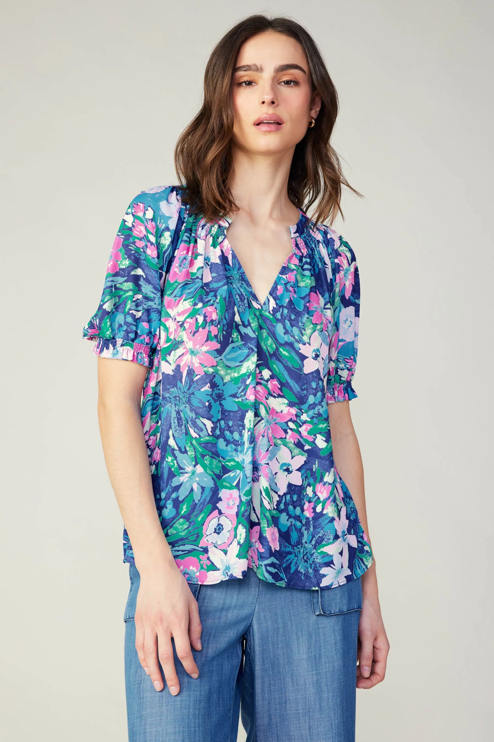 Painterly Floral Top