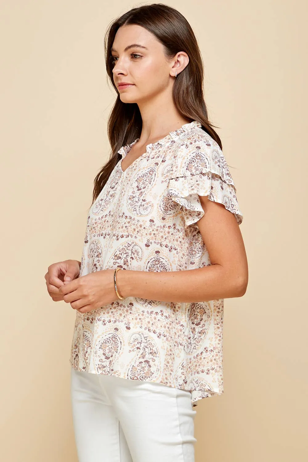 Paisley Printed Top