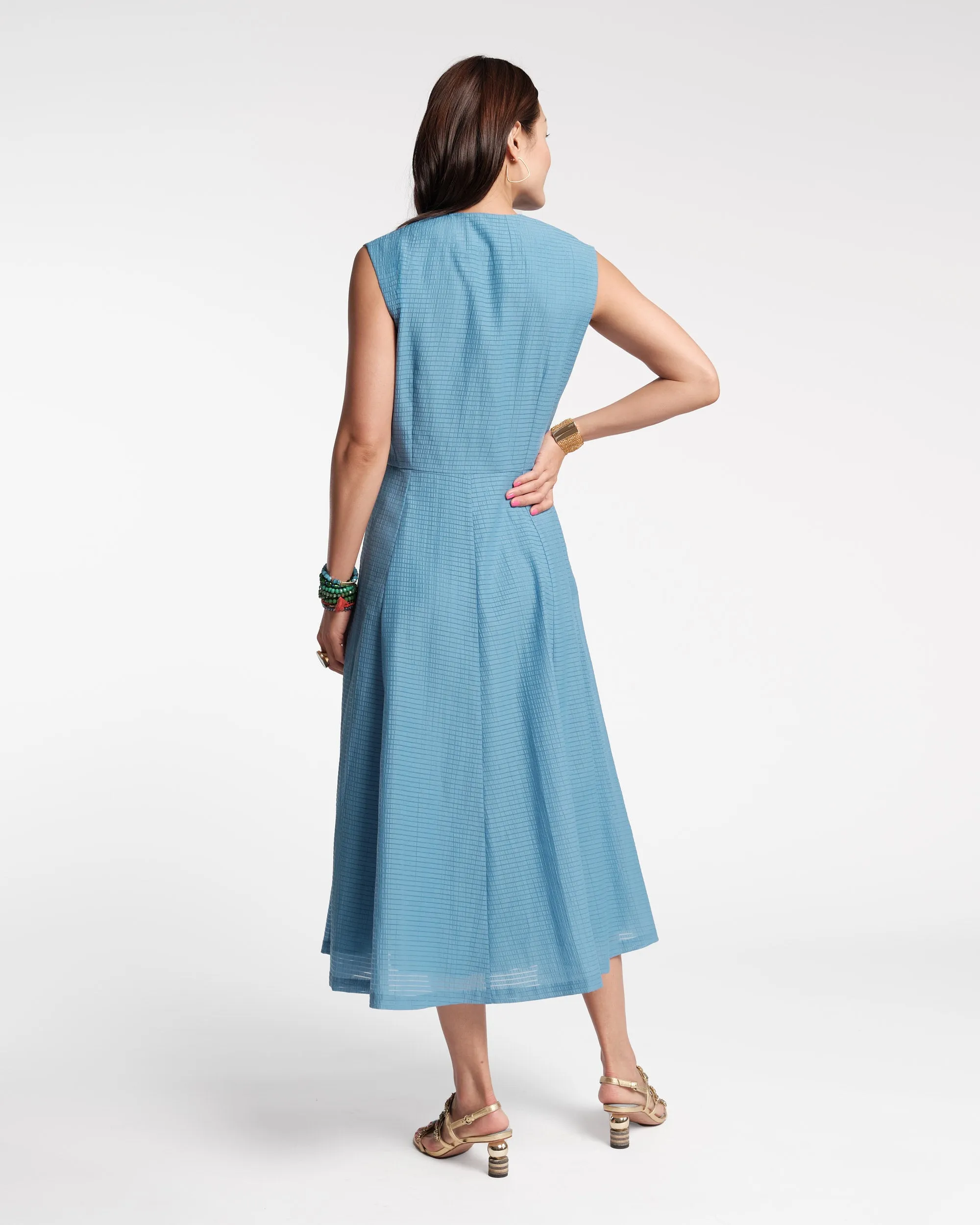 Peggy Midi Dress Set Cotton Blue